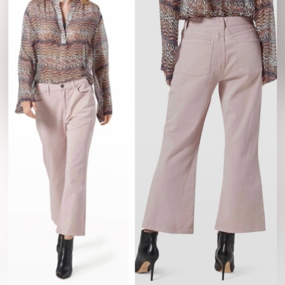 JOIE Serie Cropped Flare-Leg Denim Jeans Pants in Pale Mauve Size 4